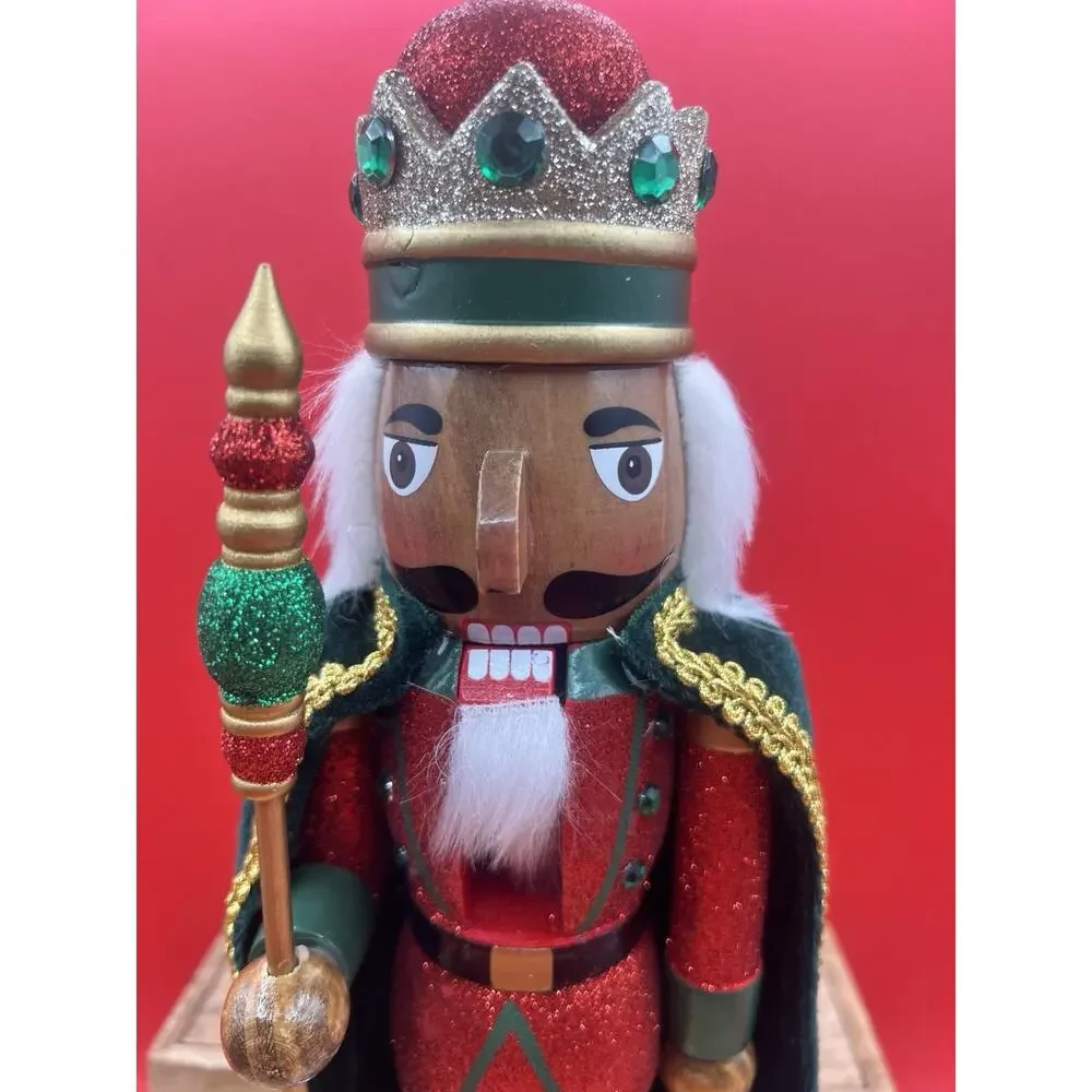 2020 Red Glitter King Guard Nutcracker Gold Wooden Christmas Holiday Cape 14